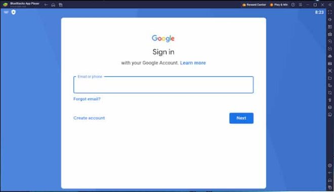 Step 4. Connect your Google account with Bluestacks.